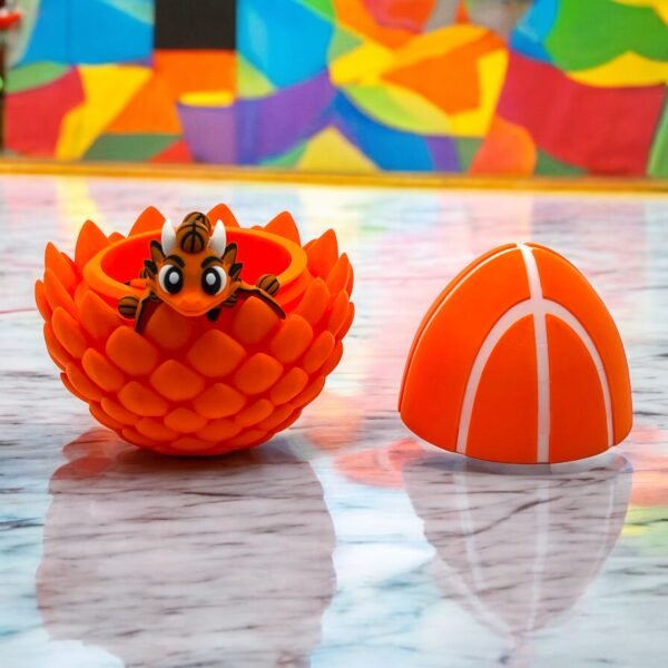 Basketball Dragon Egg Gift Box – 3D Printed with Cute Dragon - Image 2