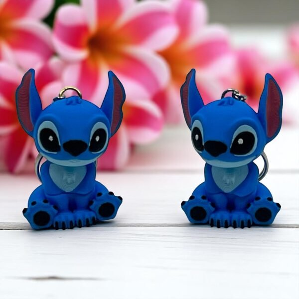 Stitch Inspired 3D Printed Keychain – Cute Blue Alien Accessory