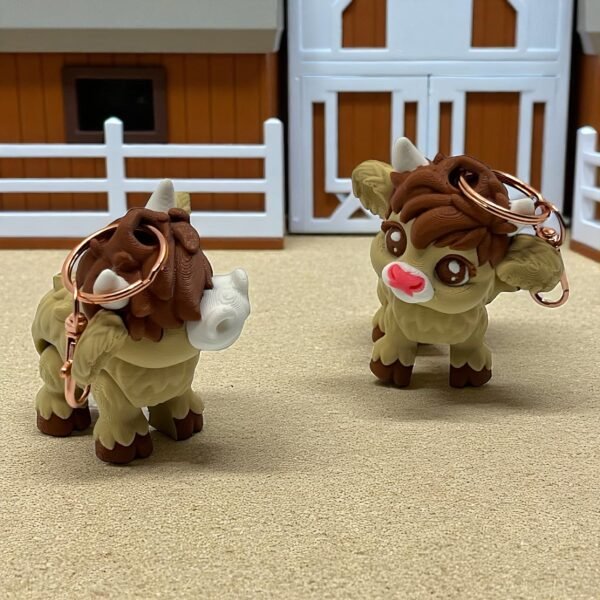 Cute Baby Bull Keychain – 3D Printed Farm Animal Accessory