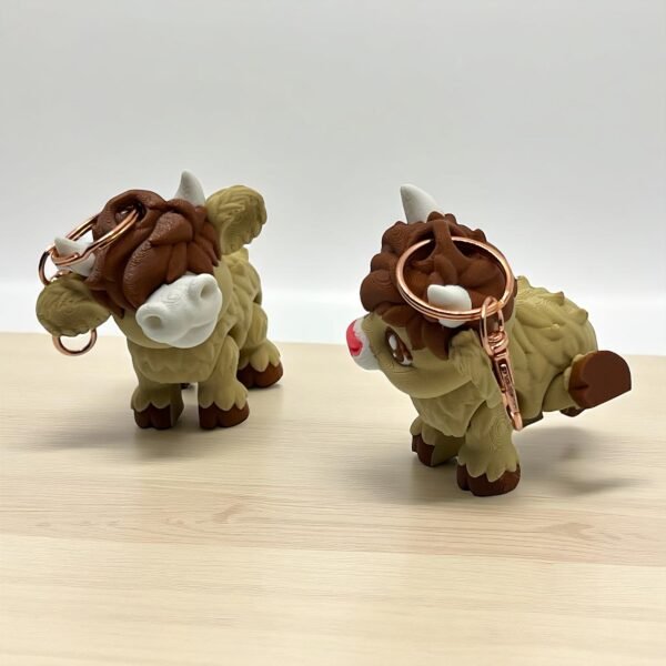 Cute Baby Bull Keychain – 3D Printed Farm Animal Accessory - Image 2