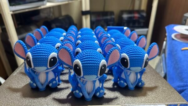 Stitch Inspired 3D Printed Figure – Articulated Blue Alien Toy