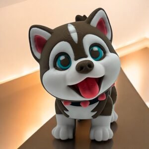 Cute Husky Puppy 3D Printed Figurine – Adorable Dog Lover Gift