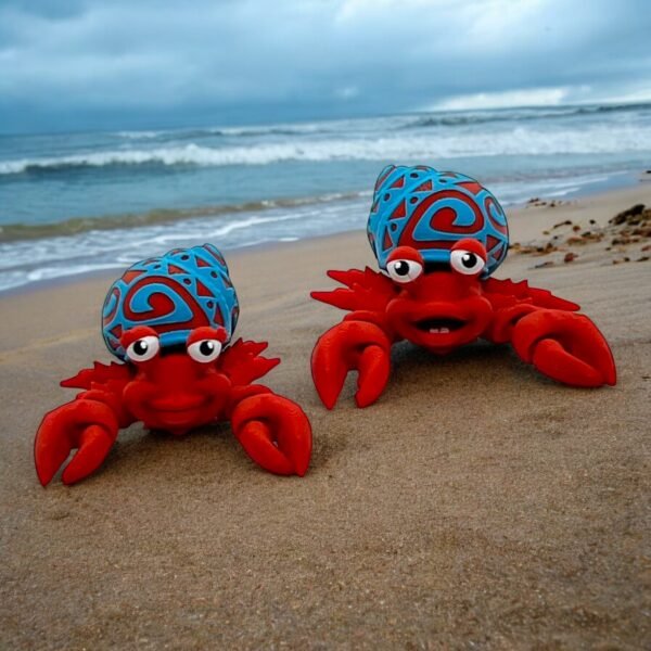 Articulated Hermit Crab 3D Printed Figure – Colorful Ocean Collectible