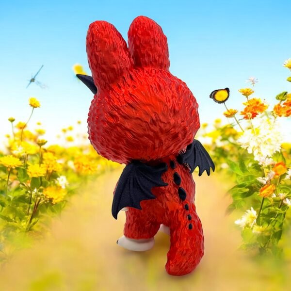 Monster Bunny 3D Printed Figure – Cute Red Demon Creature Collectible - Image 3