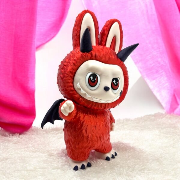 Monster Bunny 3D Printed Figure – Cute Red Demon Creature Collectible