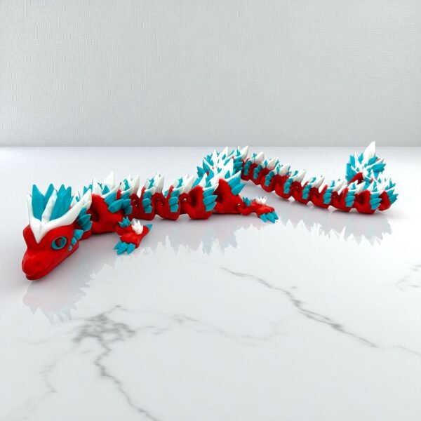 Articulated Dragon Figure & Dragon Head Keychain – 3D Printed Fantasy Set - Image 3