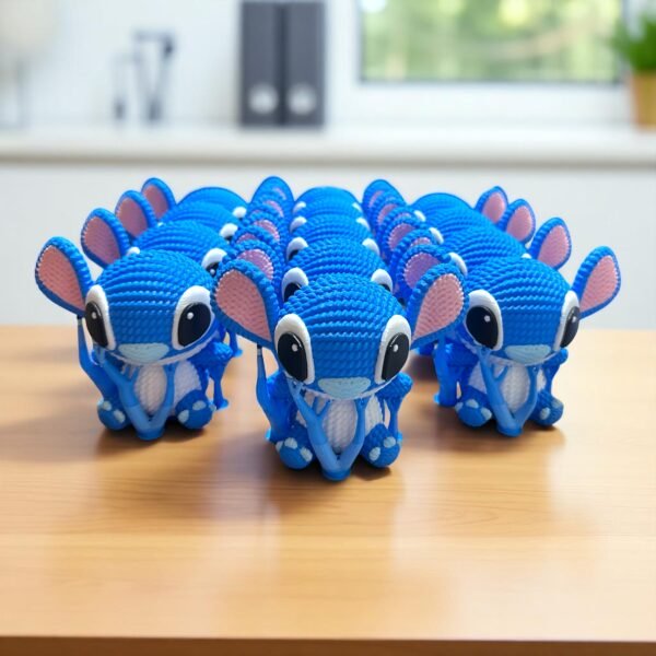 Stitch Inspired 3D Printed Figure – Articulated Blue Alien Toy - Image 3