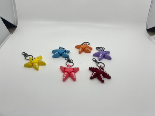 Colorful Starfish Keychains – 3D Printed Ocean-Inspired Accessories