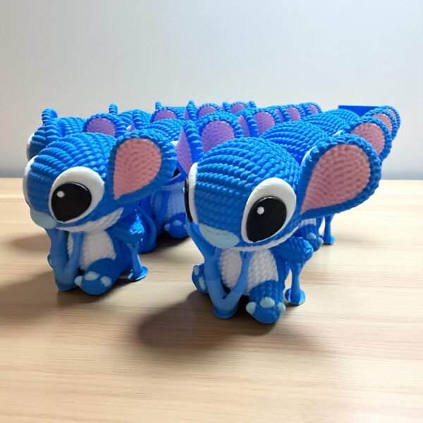 Stitch Inspired 3D Printed Figure – Articulated Blue Alien Toy - Image 2