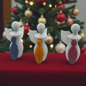 Abstract Angel Figurine – Modern Christmas Decoration (Multiple Colors)