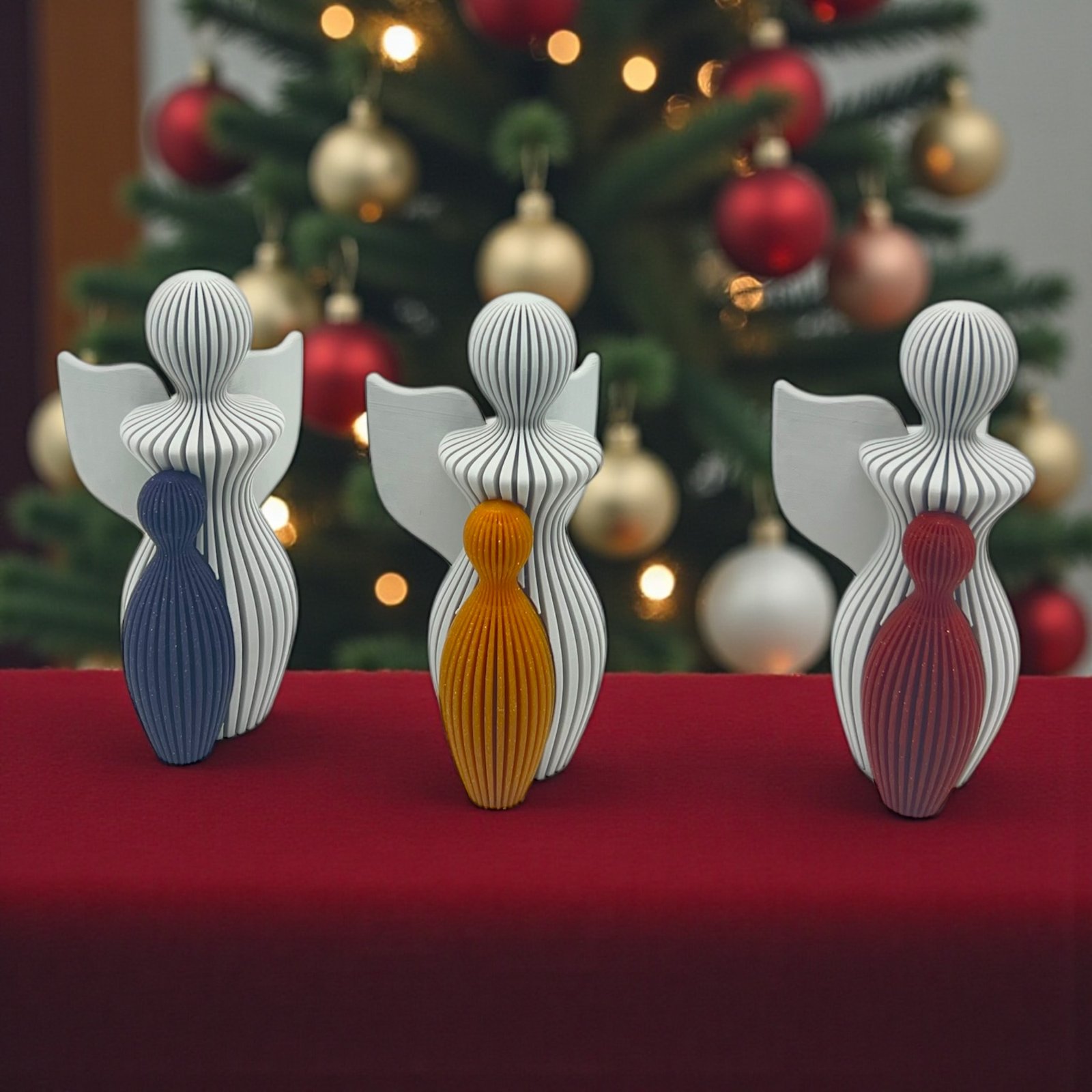 Abstract Angel Figurine – Modern Christmas Decoration (Multiple Colors)