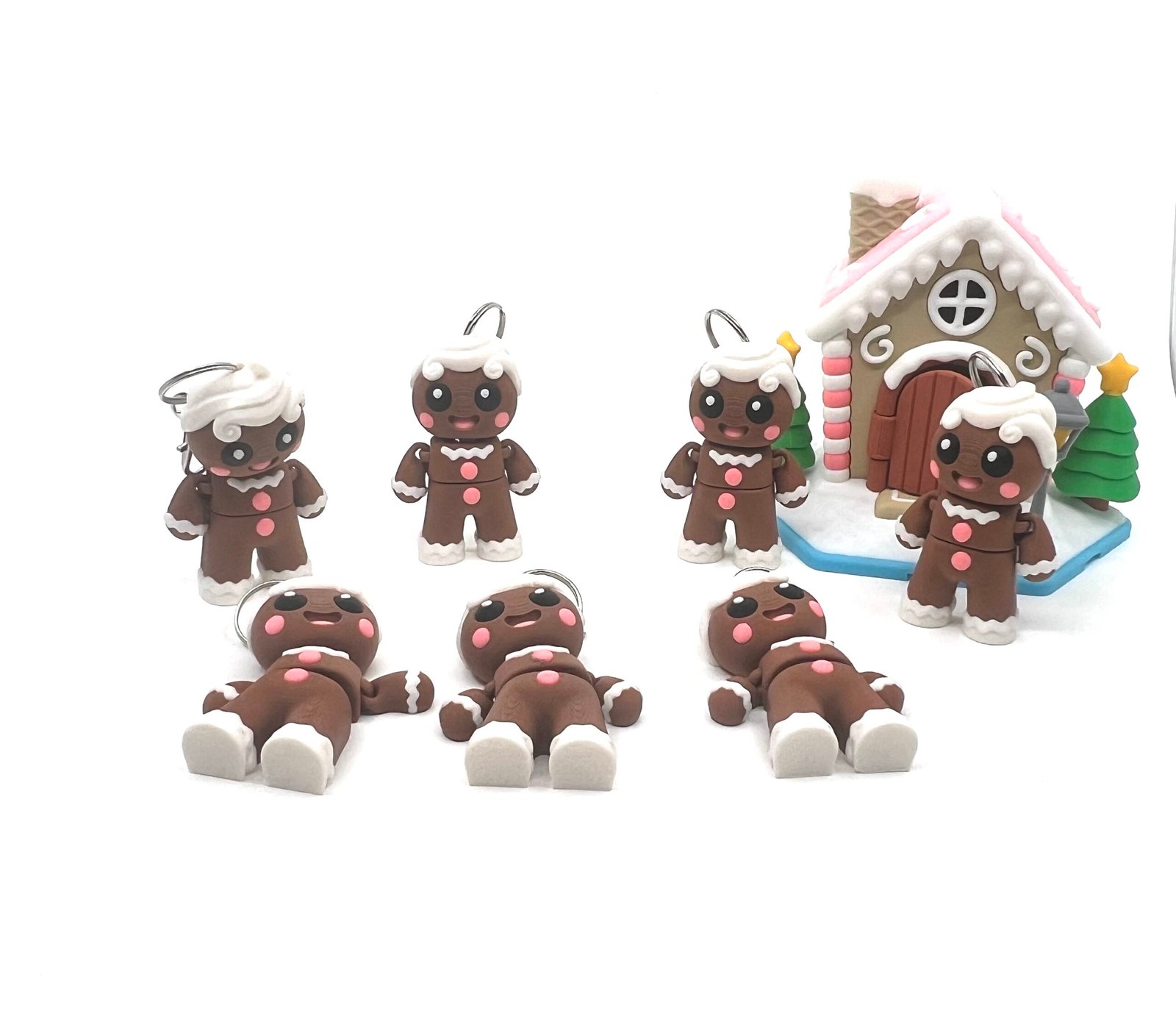 Cute Gingerbread Man Keychain – Christmas Cookie Character Accessory - Image 3