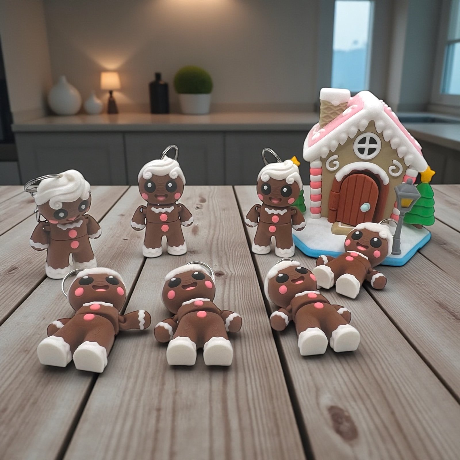 Cute Gingerbread Man Keychain – Christmas Cookie Character Accessory - Image 2