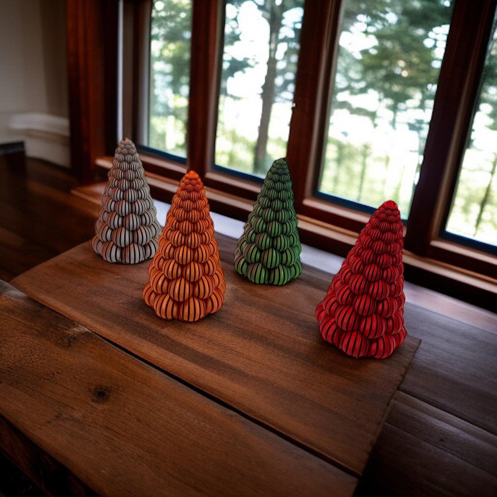 Striped Bubble Christmas Tree Decor – Multiple Festive Colorways