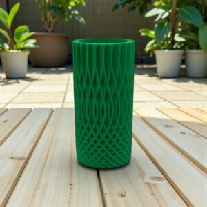 Green Geometric Textured Vase