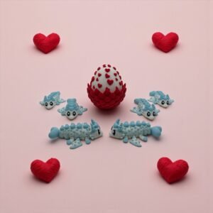Heart Egg Blue Dragon Split Figurine Set
