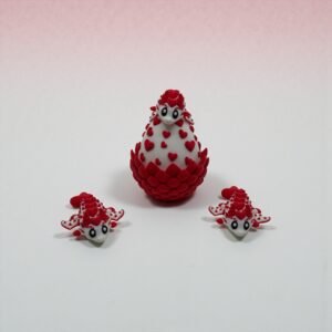 Heart Egg Dragon Split Figurine Set