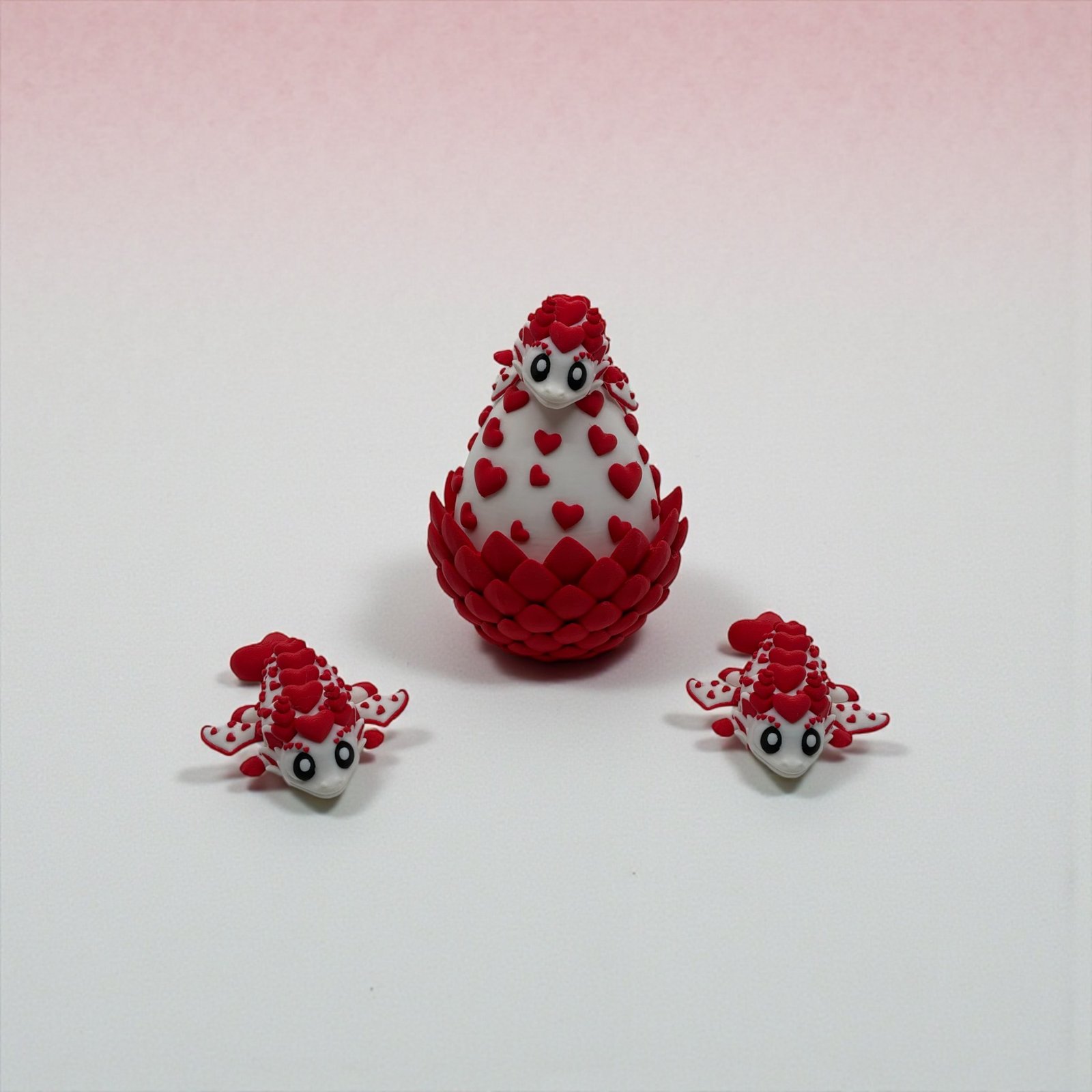 Heart Egg Dragon Split Figurine Set