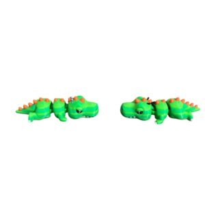 Articulated Striped Crocodile Keychain